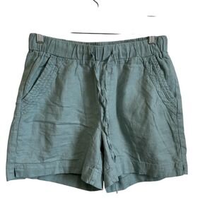 Briggs Linen Blend Shorts Drawstring Waist Casual Summer Green‎ Size S